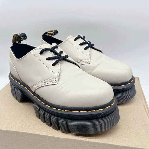 Dr. Martens Audrick 3-Eye Platform Lace Up Shoe VINTAGE TAUPE Nappa Lux US 6 - Picture 6 of 14